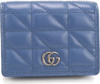 Gucci Blue Leather Wallet (Bi-Fold) (Pre-Owned)
