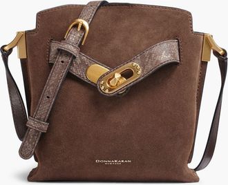 DKNY Bridgehampton Python Suede Small Crossbody in Brown Multi at Nordstrom