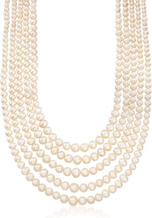 Ross-Simons 4-8.5mm Cultured Pearl 5-Strand Layered Necklace With Sterling Silver