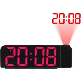 OEM Reloj Despertador Con Proyector Giratorio De 180&deg; Crezuo, Formato 12/24 H, Led Digital, Carga Usb, Proyector De Techo