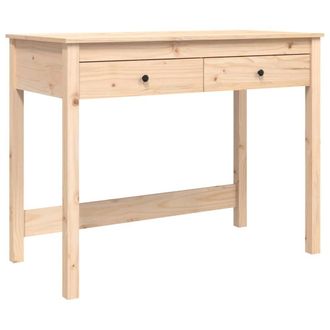 Berkfield Home Desk with Drawers 100x50x78 cm Solid Wood Pine in Light Brown | Size: 100 x 50 x 78 cm