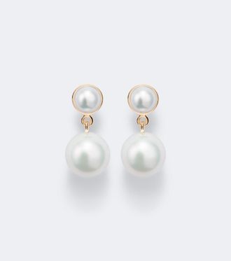 Sophie Bille Brahe Pendiente Luce de Perle de oro de 14 ct con perlas de agua dulce