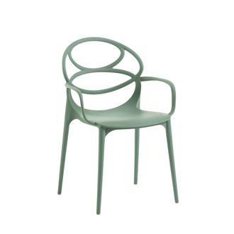 Siediti Fuori e Dentro Conjunto de 4 sillas de resina para interior o exterior verde salvia
