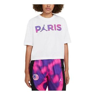 Nike Jordan (WMNS) Air Jordan Paris Saint-Germain Printing Short Sleeve White CZ7506-100
