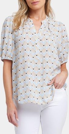 NYDJ Puff Sleeve Popover Top in Cabo Punta at Nordstrom, Size X-Large