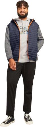 Jack & Jones Jack And Jones Herenjas met gewatteerde, geribde manchetten en puffer-ontwerp (Grijze Melange)