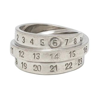 Maison Margiela Triple Logo Numeric Signature Ring - Dames - Accessoires - Grijs - Maat: 42 MM