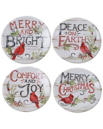Certified International Evergreen Christmas Canape Plates (Set Of 4)