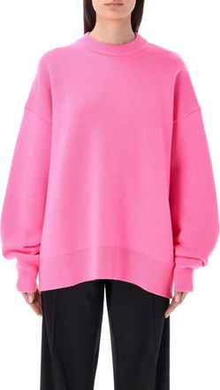 Palm Angels Light Pink Crewneck Oversize Sweatshirt