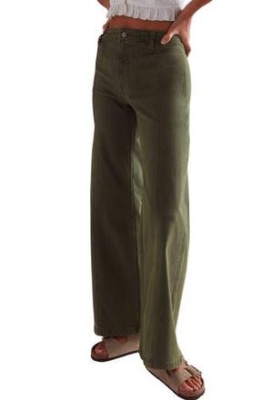 Free People Libre Front Yoke Wide Leg Jeans in Thyme at Nordstrom Rack, Size 25