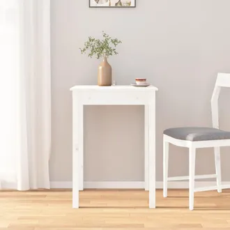 vidaXL Tavolo Da Pranzo Bianco 55x55x75 Cm In Legno Massello Di Pino - Vidaxl