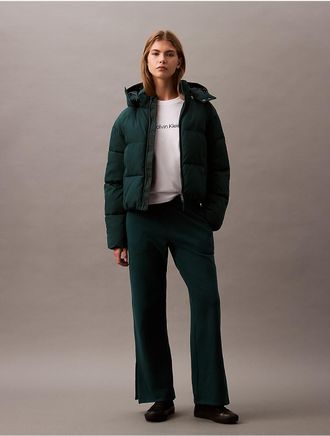 Calvin Klein Womens Cotton Terry Pants - Green - XS