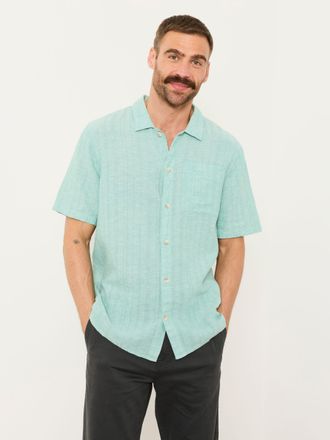Fat Face FatFace Bugle Light Teal Bold Stripe Short Sleeve Shirt