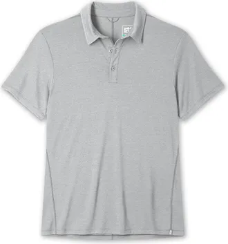 Stio | Mens Divide Polo Shirt, Size Small in Alloy Heather | Cotton