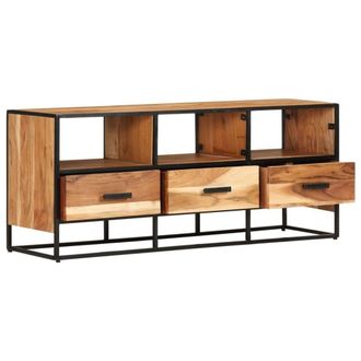 Berkfield Home TV Cabinet 110x30x45 cm Solid Acacia Wood in Brown | Size: 110 x 30 x 45 cm