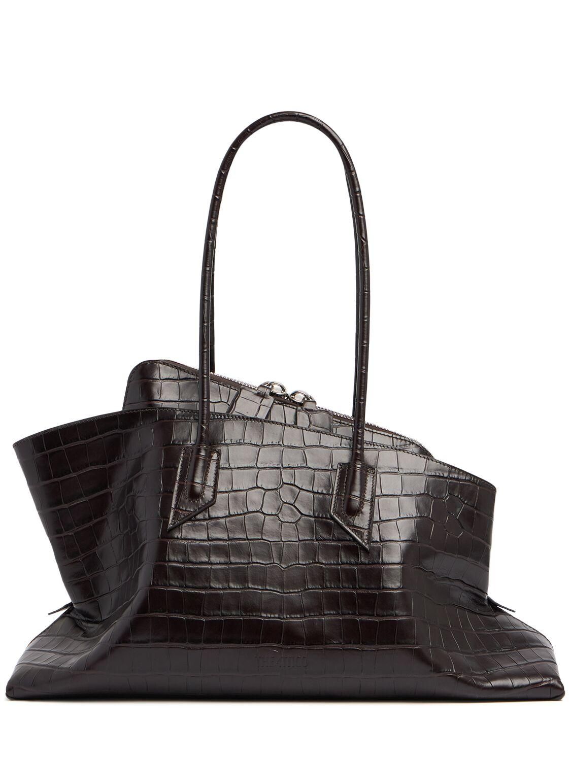 トートバッグ The Attico Structured Crocodile-Effect Brown Bag With TotebrownFF_dcdfb64e-4103-4075
