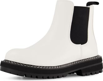 Dune London Dunes Womens Chase Chelsea Pull on Boot, Wide Widths Available, White, 4 UK