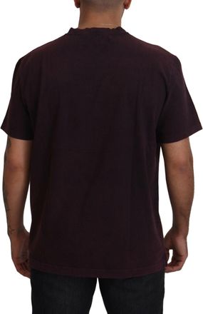 Dolce & Gabbana Mens Bordeaux Crewneck Short Sleeve T-Shirt Cotton