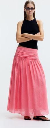 H&M Gathered Cr&ecirc;pe Skirt in Pink at Nordstrom, Size Medium