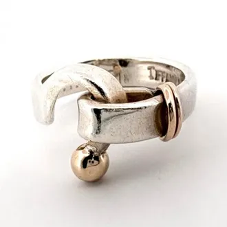 Tiffany & Co. Gold Silver Silver 925 Yellow Gold (14K) Band Ring (Pre-Owned)
