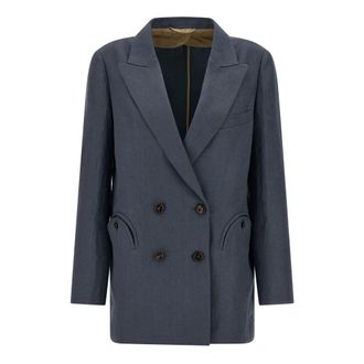 Blaz&eacute; Milano Dames, Jassen, Blauw, Maat: XS Linnen