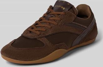 Copenhagen Sneaker aus Leder-Mix mit Logo-Pr&auml;gung in Dunkelbraun, Gr&ouml;&szlig;e 36