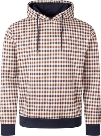 Aquascutum Mens Aquascutum Active Iconic Club Check Beige Hoodie