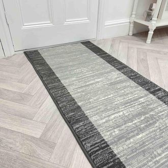 Runrug Hallway Carpet Runner Rug - Soft & Comfy, 9mm - Morning Mist in Light Grey | Size: 70 cm x 330 cm