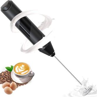OEM Espumador De Leche Port&aacute;til - Batidor De Huevos Con Espumador De Leche - Cafetera - 3 Velocidades Ajustables - Funciona Con Pilas - Negro