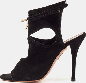 Aquazzura Black Suede Sexy Thing Sandals