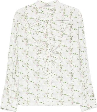 Philosophy di Lorenzo Serafini Blouse met rucheskraag - Dames - Blouses - Veelkleurig - S - Overhemden