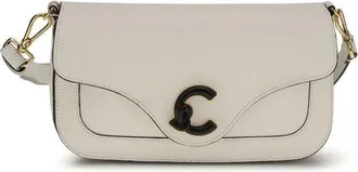 Coccinelle White Calf Leather Bos Taurus Shoulder Womens Bag