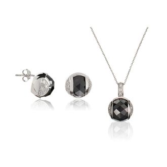 Orphelia Dames 925 Sterling Zilver Set: Ketting-Pendant + Oorbellen - Zilver SET-5912