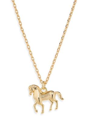 Estella Bartlett Horse Pendant Necklace in Gold at Nordstrom