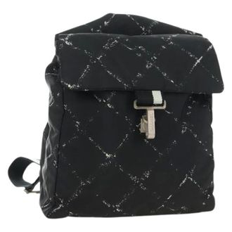 Chanel Pre-owned Backpacks, female, Black, Size: ONE SIZE Pre-owned Vintage Nylon Backpack