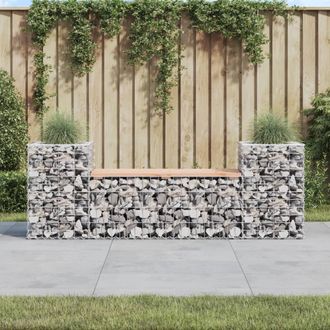 vidaXL Vidaxl - Banco Jard&iacute;n Dise&ntilde;o Gaviones Madera Abeto Douglas 183x41x60,5cm