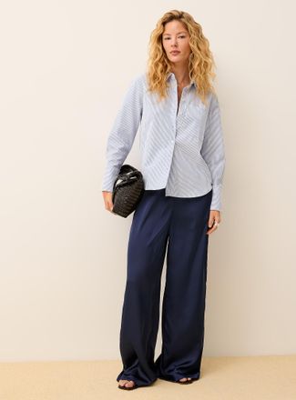 Icone Womens Lightweight satin wide-leg pant