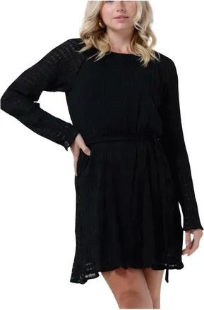Freebird by Steven Rikkie Jurk Zwarte Mini Jurk - Dames - Korte kleedjes - Zwart - XS - Kleedjes
