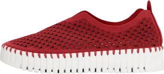 Ilse Jacobsen Womens Tulip Flats Slip On In Deep Red
