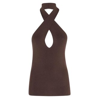 Federica Tosi Dames, Tops, Bruin, Maat: XS Jersey