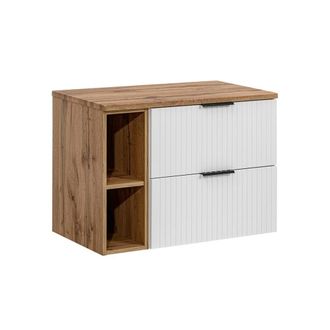 Petits Meubles Mueble bajo lavabo 80cm 2 nichos tableros de melamina y mdf blanco