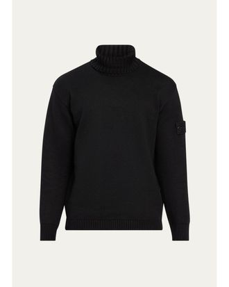 Stone Island Mens Cotton Ribbed Turtleneck Sweater