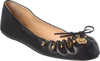 Chlo&eacute; Charms Leather Ballerina Flat