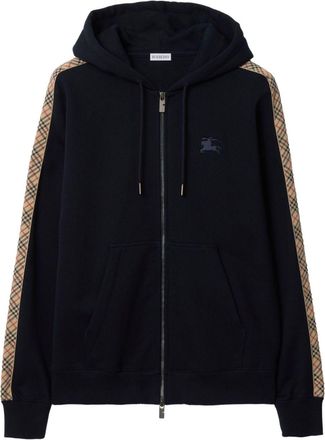 Burberry Check Motif Cotton Hoodie-Uomo