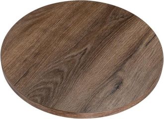 OEM Tablero De Mesa Laminado Roble Chocolate, Redondo, Di&aacute;metro 50 Cm, Para Mesa O Mesa De Centro