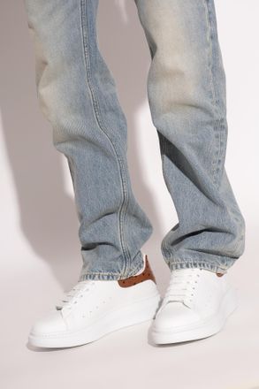 Alexander McQueen Leather Sports Shoes With Logo, Mens, White