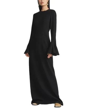 Lafayette 148 New York Godet Sleeve Floor Length Gown