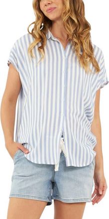 Ripe Quinn Relaxed Shirt Blue / White at Nordstrom, Size X-Small Au