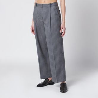 Anine Bing Trent cropped trousers in light grey fabric