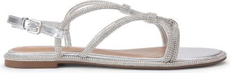 Kurt Geiger Womens Roonie Sandals - Silver Fabric - Size UK 6